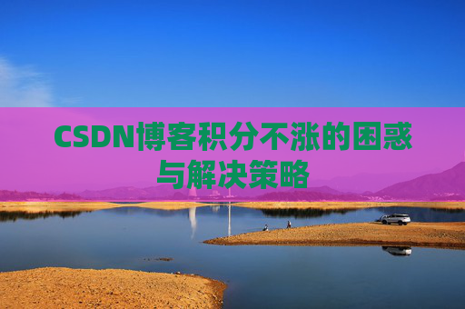 CSDN博客积分不涨的困惑与解决策略